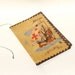vintage leather book / journal cover, Santa Maria, nautical front cover, camel and brown