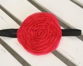 Baby headband - newborn headband - photoprop - bright pink rosette headband, available in all sizes newborn-adult