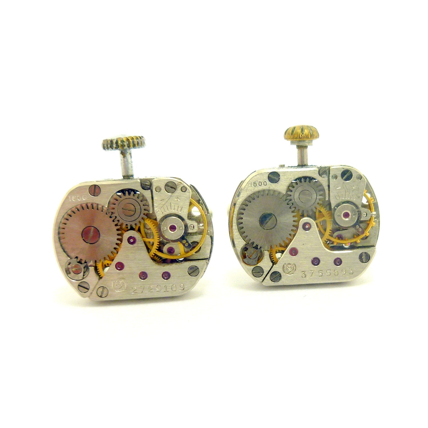 Steampunk Watch Cuff Link, Antique Cufflinks from Watch Movements