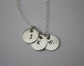 Personalized Initial Necklace, Sterling Silver Three Letter Family Necklace