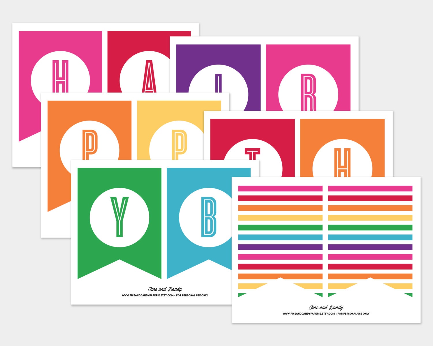 INSTANT DOWNLOAD - Rainbow Birthday Banner