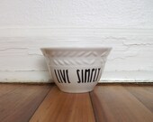 Live Simply Hand Illustrated Sharpie Mug Cup Inspirational Quote Minimal Modern Contemporary Art Upcycled Ceramic White Unique Gift