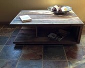 Mid-Century Danish Modern Inspired Contemporary Barn Wood Coffee Table