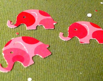 200 Pink with pink bubbles MODERN ELEPHANT DECOR  Baby Shower Confetti, Birthday party ,scrapbooking, cards