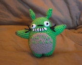 My Neighbor Totoro Lime Green Large Totoro Crochet Doll/Stuffed Animal Amigurimi (mini version)