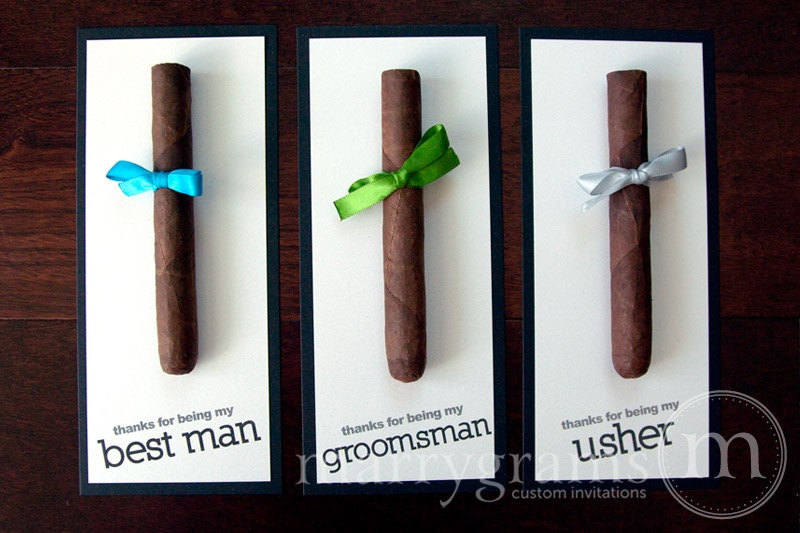 Groomsmen Gift, Cigar Card Thank You for Being My Groomsman, Thanks to My Best Man, Ring Bearer, Usher - Groomsman Gift Wedding (Set of 5)