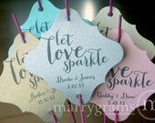 Sparkler Tags - Let Love Sparkle - Wedding Favor Tags Script Custom with Names and Date - Sparklers (Set of 150) SS02