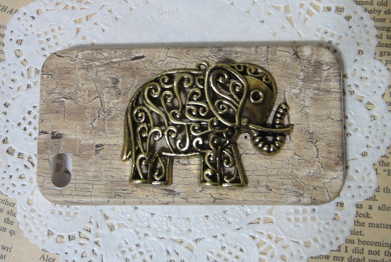 Hollow ornate elephant IPHONE 4 case fits for iPhone 4 Case, iPhone 4s Case, iPhone 4 Hard Case, iPhone Case