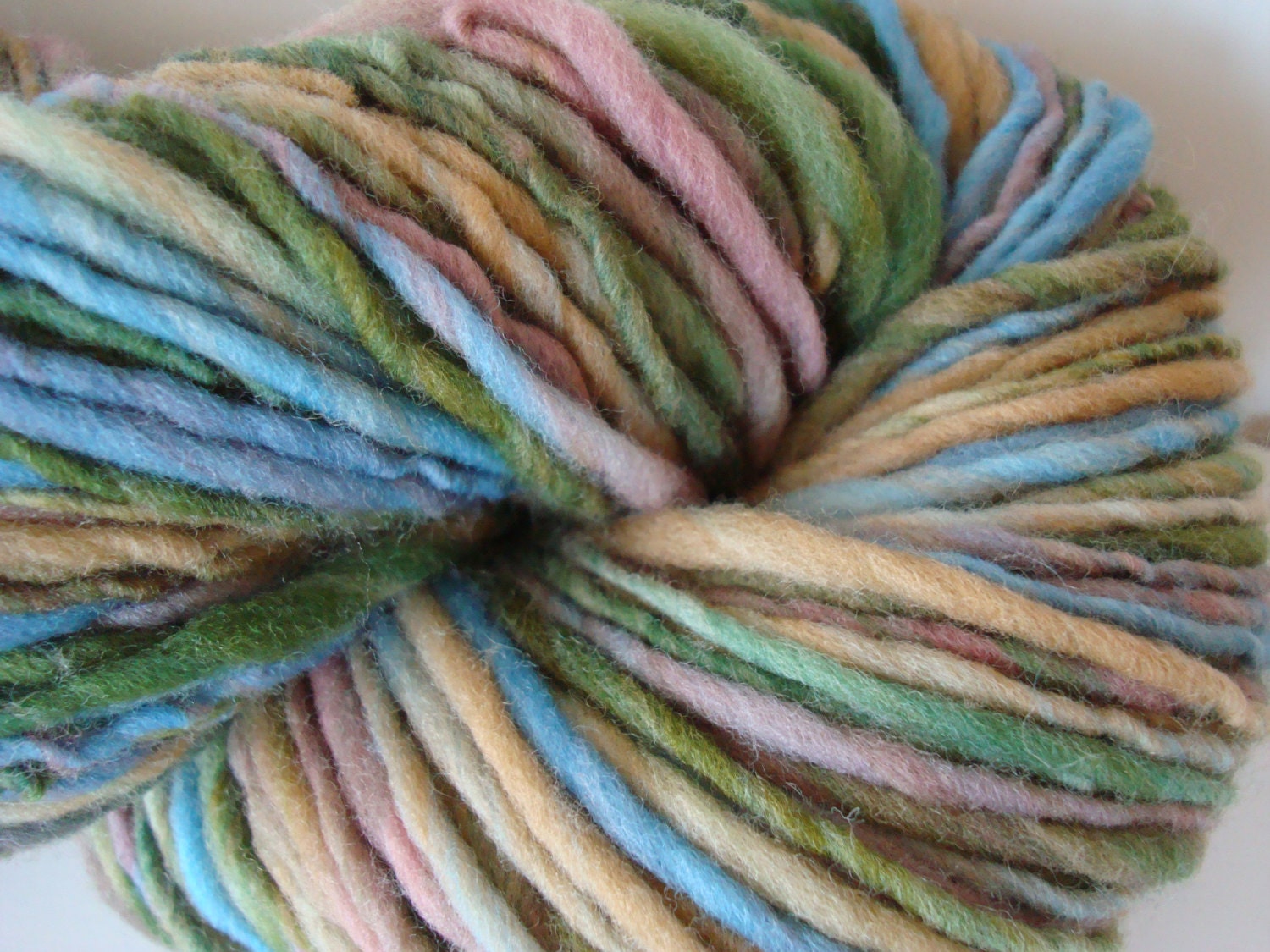 Handspun Yarn Thick & Thin Singles "Summer Afternoon" 145 yds
