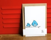 Bluebirds, Silkscreen Card with Envelope
