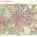 Leipzig City Plan Vintage Map Germany 1923 Lithograph