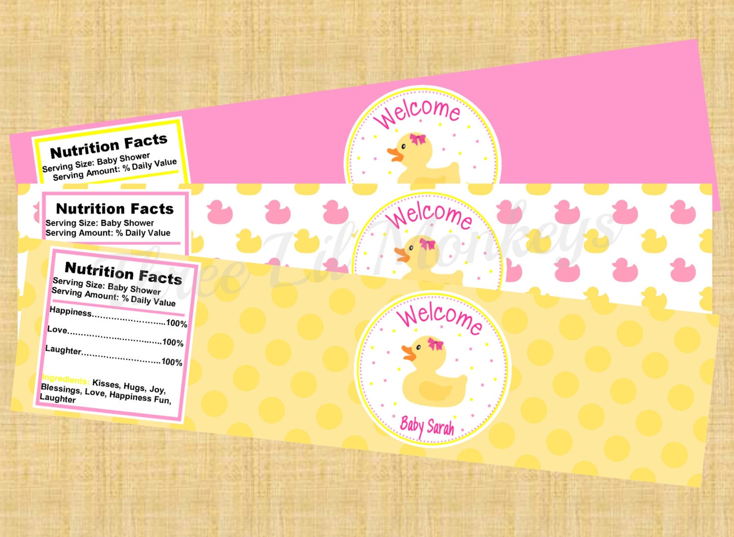 DIY Printable Rubber Duck Water Labels (Girls) Il_170x135