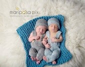 Newborn Pants with suspenders and matching hat