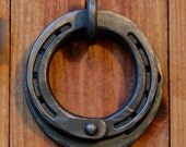 Hitching post round horseshoe handle, door pull, tie off, trunk handle, shed, hand ring, 4x4 hardware, Made To Order