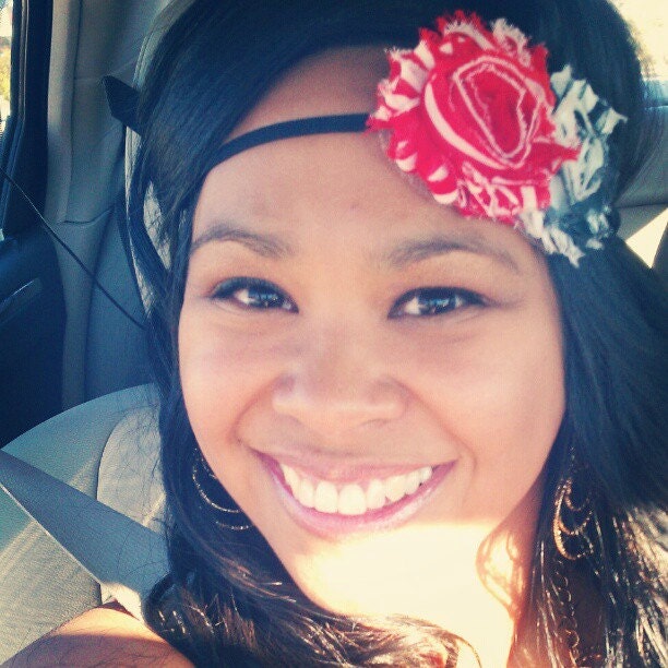 Red-Black-Stripes-Shabby Chic-Flowers-Blooms-Headband-Clip-FREE SHIPPING-