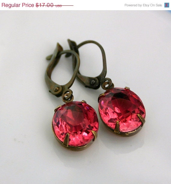 Summer Sale: Rose pink jewel drop earrings