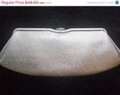 Vintage Shiny Silver Collectible Clutch 1950's Mad Men Mod Mid Century Hollywood Regency Handbag Purse