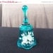 Collectible Glass Bell Vintage Aqua Hand Painted Flower Motif 1950's 1960's Collectible Home Decor