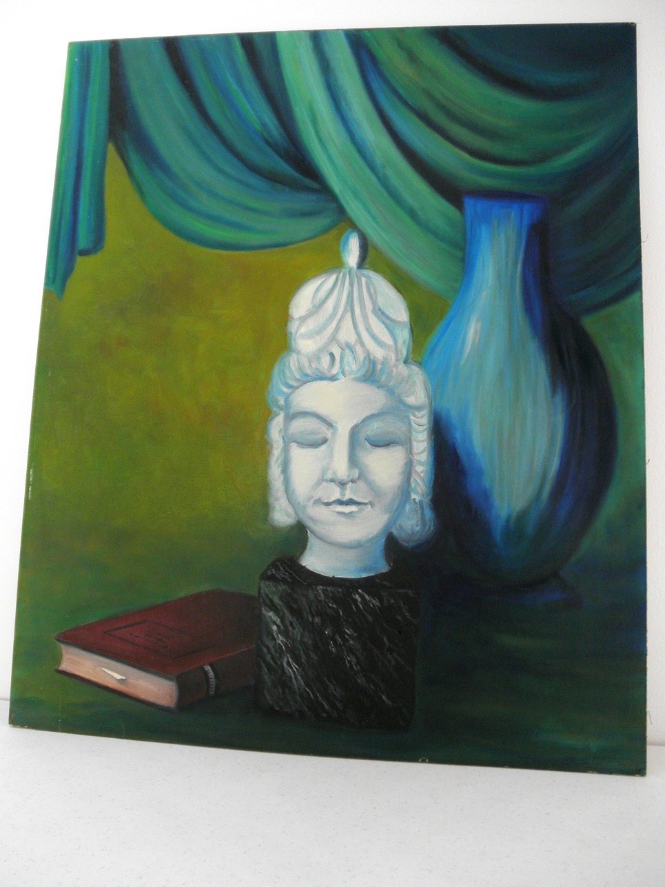 Retro 60's Oil Painting - Original Kitschy Art - 1960s Home Decor - Hollywood Regency Theme