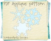 Snowflake Applique Template - Winter Quilt Applique Pattern / Snow Flake Shirt Pattern / Kids Fabric Applique / Winter Wall Hanging AP142-D