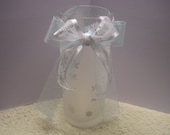 Ice Crystal Pillar Centerpiece Frosted Glass Cylinder