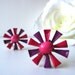 Adorable Pair of Enamel Mod Daisy Clip Earrings