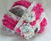 DSLR Camera Strap Cover Flowers with Bright Pink Ruffles