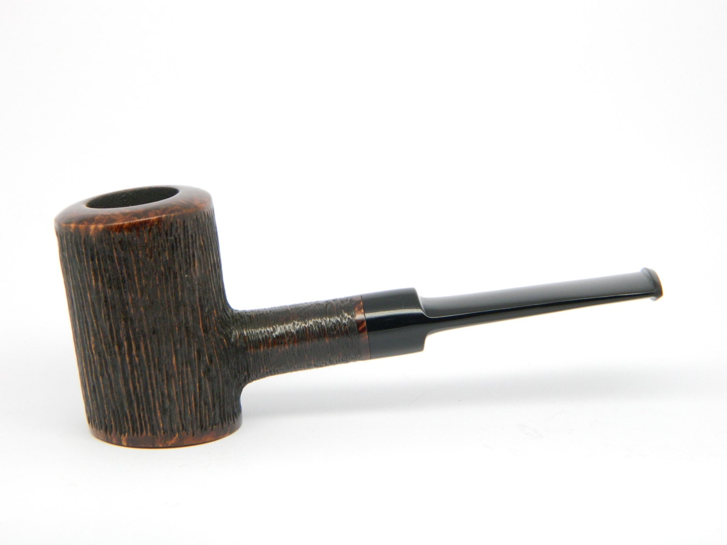 Genuine BRIAR Tobacco Smoking Pipe "POKER" Self Standing, Horsehair Rustication, Estate plus Gift Pouch