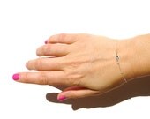 Evil Eye Bracelet, Sterling Silver Chain, Evil Eye Charm, Evil Eye Jewelry, Hand Jewelry, Body Chain