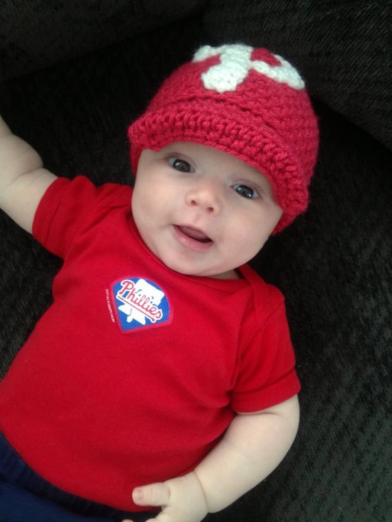 Baby Red and White Baseball Hat