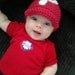 Baby Red and White Baseball Hat