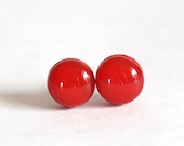 POMEGRANATE - Red Jewelry Earrings Studs - Stud Earrings - Polymer Clay & Resin Earrings Post Studs