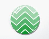 Grass Green Magnetic Necklace Pendant, Interchangeable Magnet Jewelry, Green Chevron Button Topper (136)
