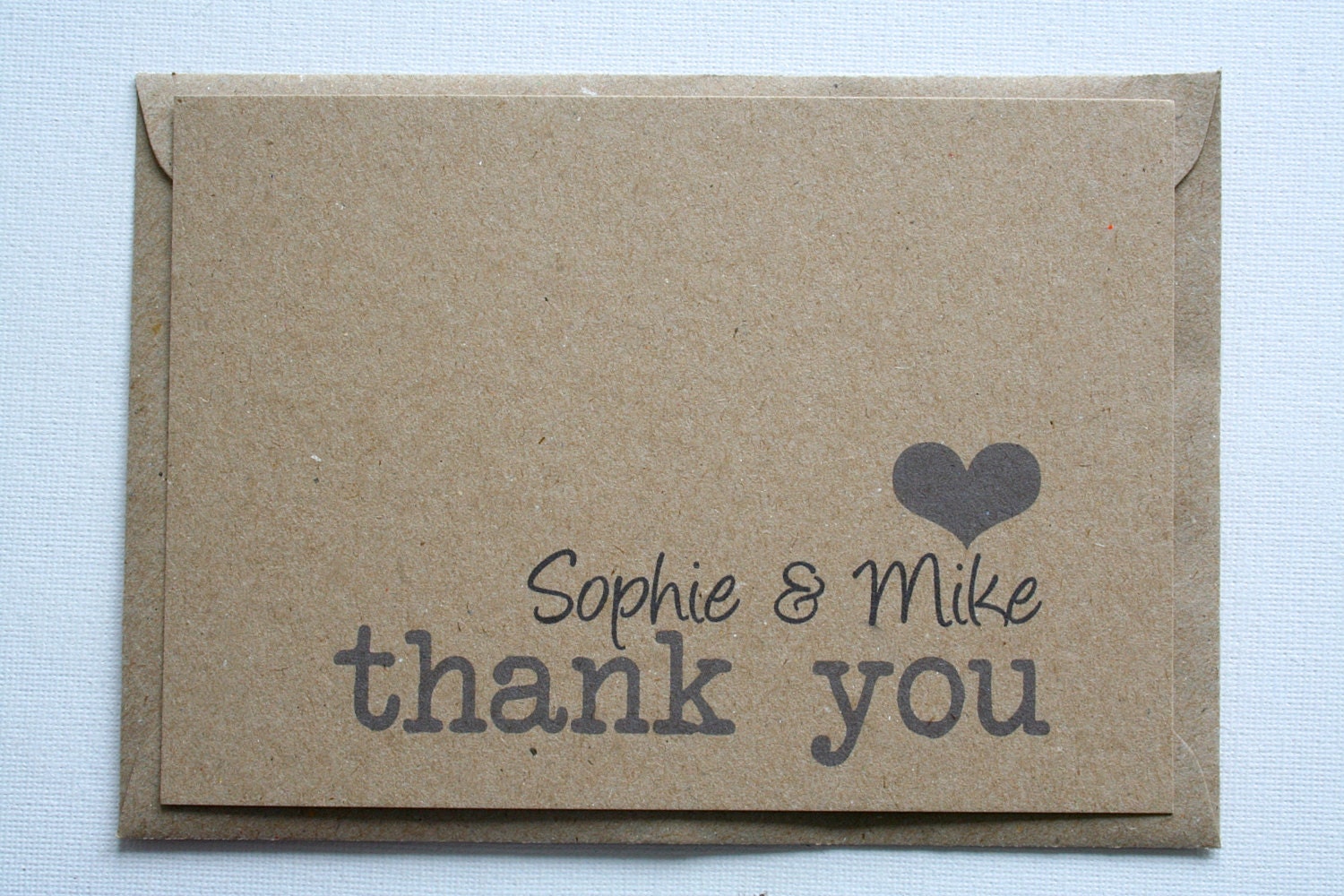 Wedding thank you cards with envelopes (set of 40)