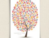 Unique Wedding Guest Book Alternative - Spotwik Guest Book - Peachwik Interactive Print - 175 guest sign in - Modern Confetti Tree Guestbook