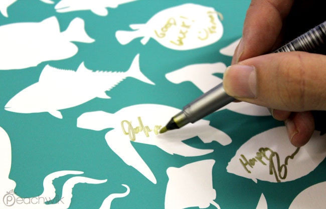 Unique Wedding Guest Book - The Beachwik - A Peachwik Interactive Art Print - 100 guest sign in - Sea, Beach & Ocean Weddings