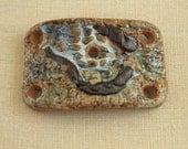 Large Primitive Cuff Bead, Stoneware Handmade Beads