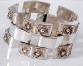 Vintage MexicanSilver Etruscan Panel Bracelet