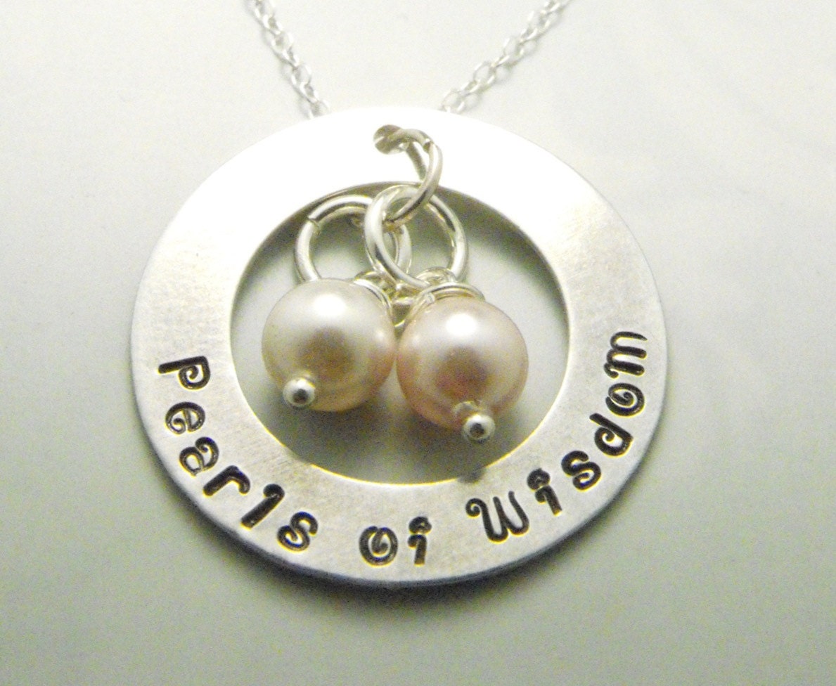Pearls of Wisdom Hand Stamped Necklace