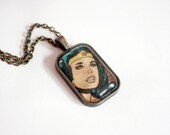 Recycled vintage comic book necklace