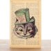 Cheshire smiling cat we're all mad here greeting Card - 4x6 inch on Ivory Paper  - created by NATURA PICTA