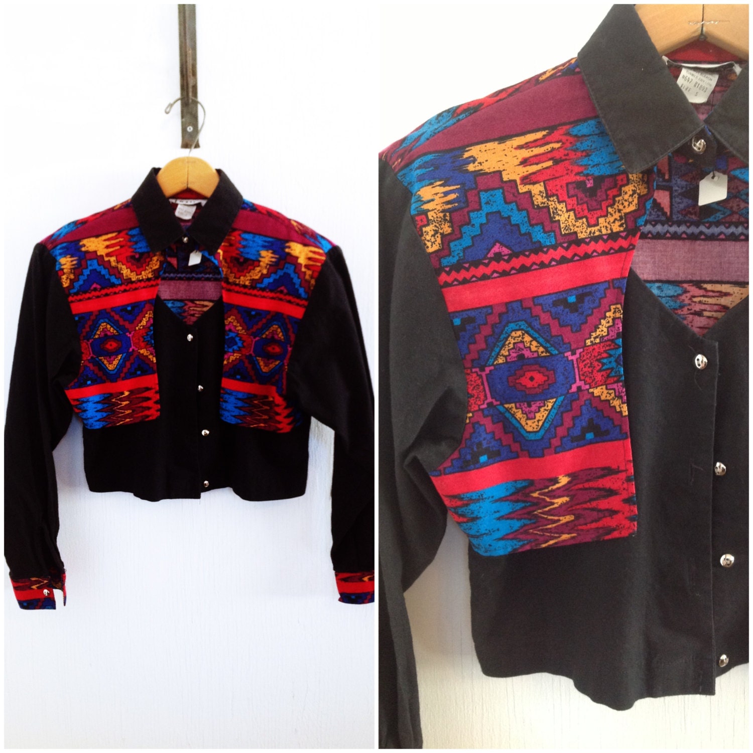 80s Navajo print crop top Small