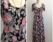 Vintage boho rose dress Sm Med