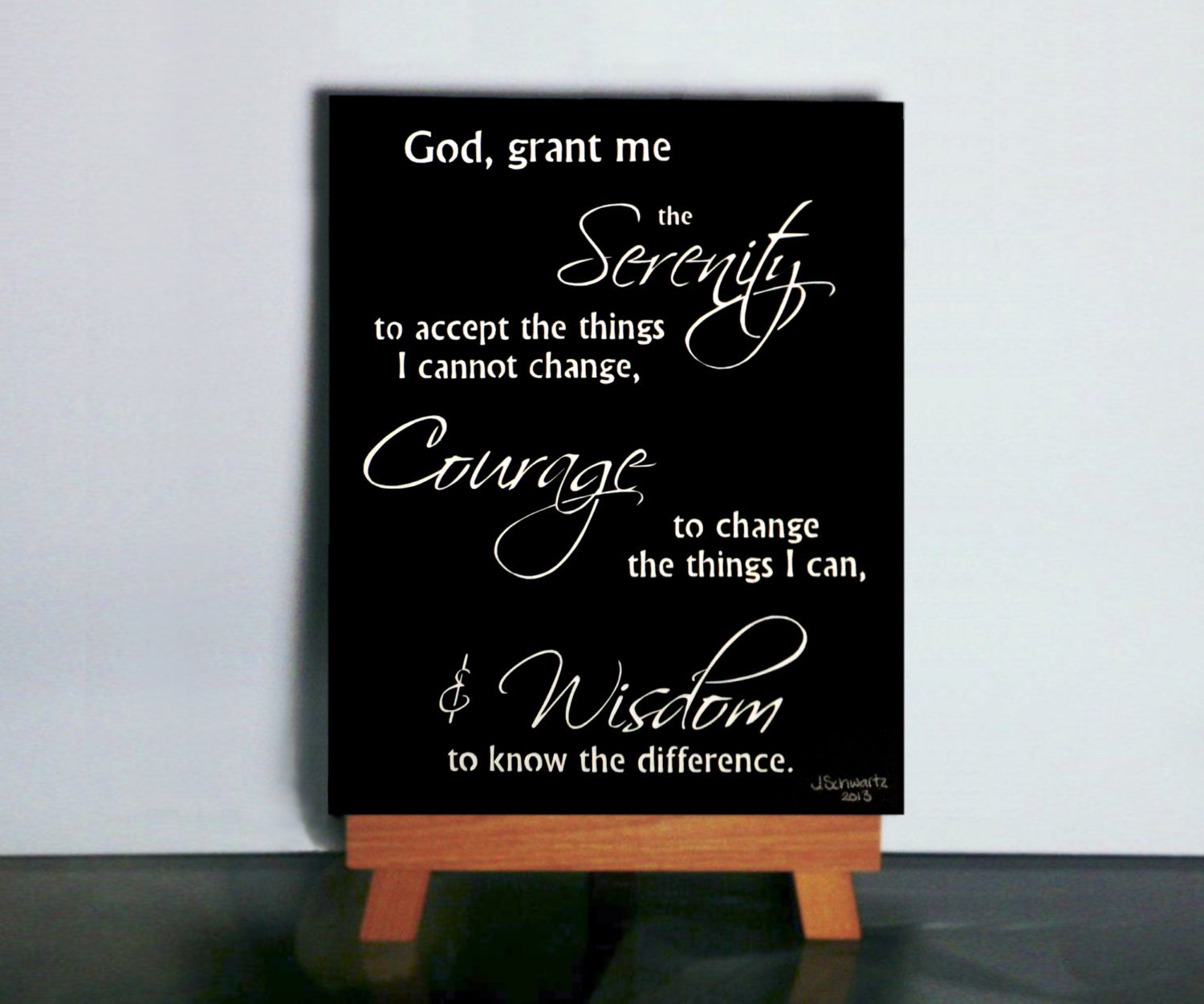 Serenity Prayer Wall Art - Scherenschnitte Home Decor, Paper Cutting Art, Courage Wisdom, Black and White