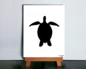 Sea Turtle Silhouette Art, Ocean Theme Home Decor