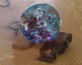 Glass Marble and Cherry Stand by Jonathan Winfisky