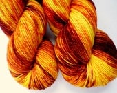 Hand Dyed Yarn - Superwash Merino Sock Weight in Serengeti Sunset Colorway