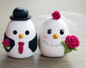 Love Bird Wedding Cake Topper (Custom Made Order - Choice of Colour and Style)