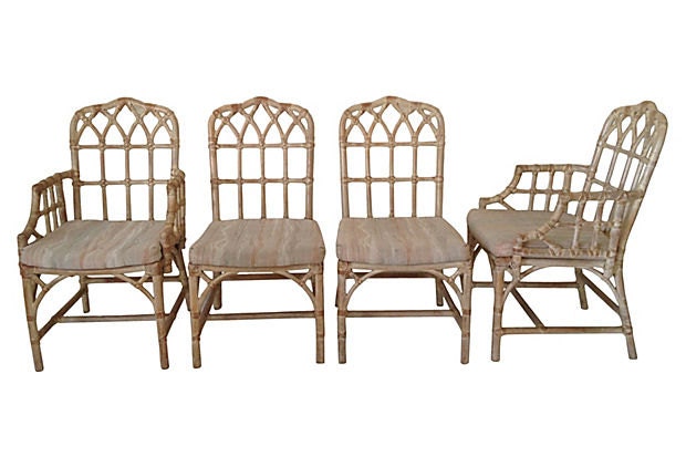 Gothic Rattan Chairs, Set 4