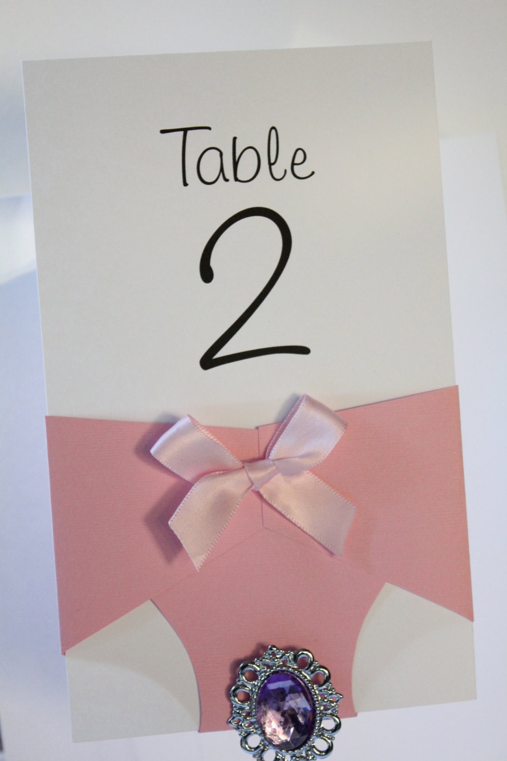 Diaper Style Table Numbers - Baby Shower - Place Cards - Pink - Baby - Girl or Boy - Personalize - New Baby - Baby Shower